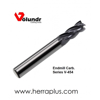 Endmill Carb. V-454     3/8 x 3/8 x 1 x 2-   4F TiAlN    Square end 