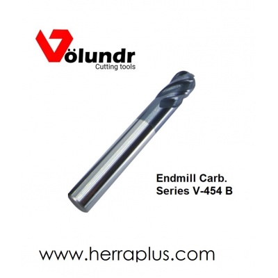 Endmill Carb. V-454B     3/8 x 3/8 x 1 x 2-½  4FB TiAlN    Ball end 